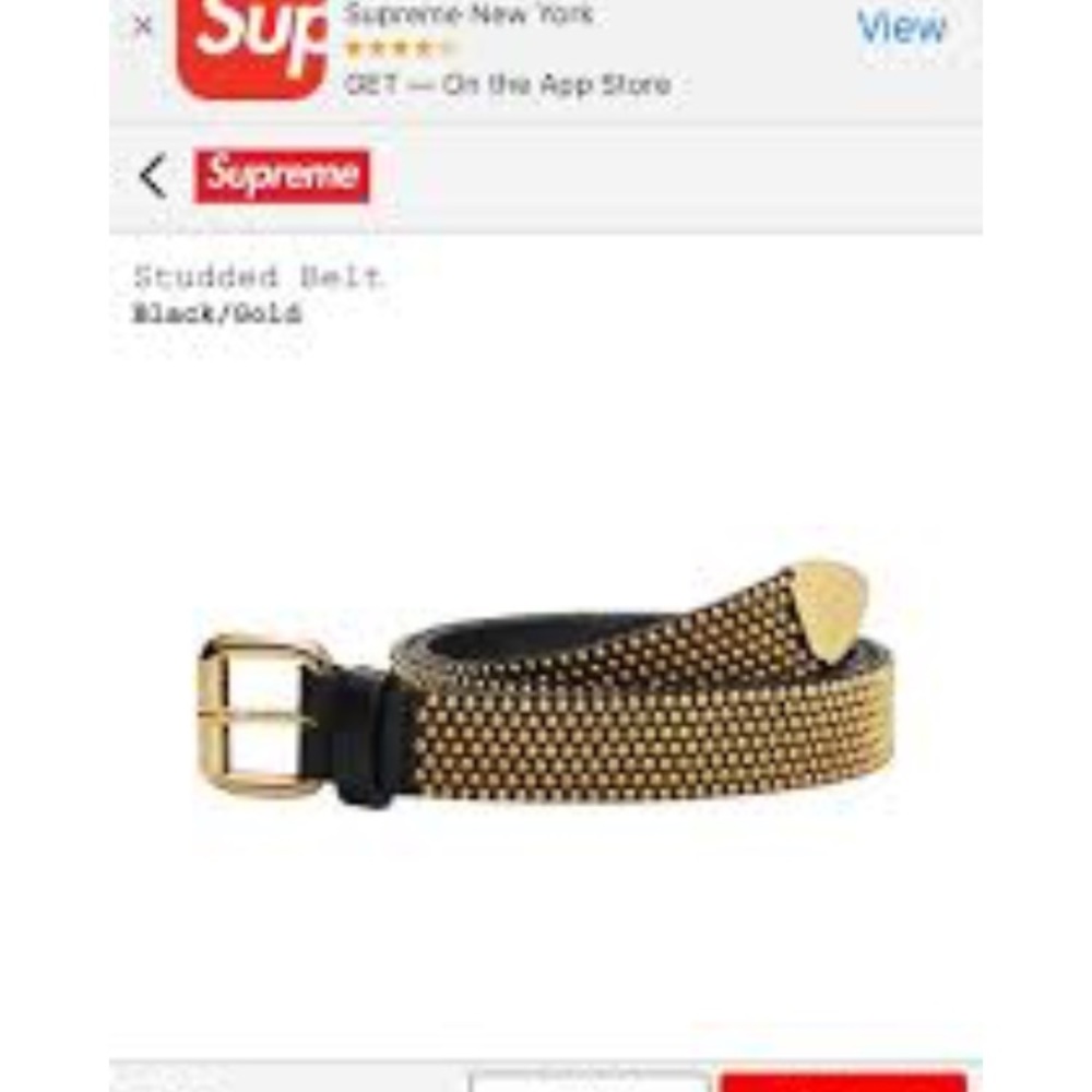 Gold Supreme studded belt  size S/M